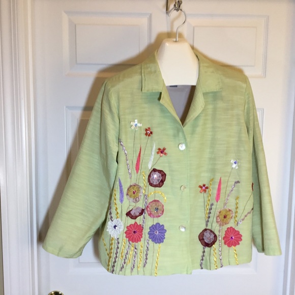 Indigo Moon Jackets & Blazers - Indigo Moon Embroidered Sequined Jacket 1X Jacket